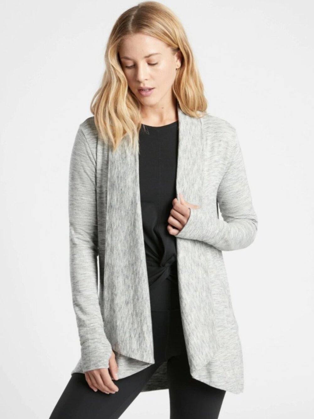 Athleta Pranayama Wrap Cover Up Cardigan Heather Grey 1X